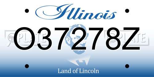 O37278Z Illinois License Plate