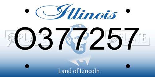 O377257 Illinois License Plate