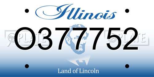 O377752 Illinois License Plate
