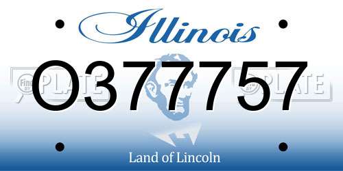 O377757 Illinois License Plate