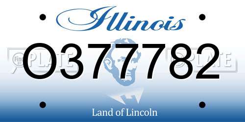 O377782 Illinois License Plate