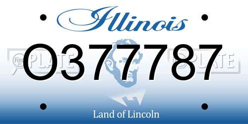 O377787 Illinois License Plate