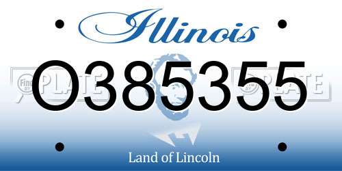 O385355 Illinois License Plate
