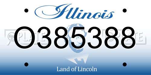 O385388 Illinois License Plate