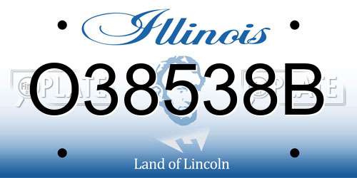 O38538B Illinois License Plate