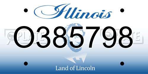 O385798 Illinois License Plate