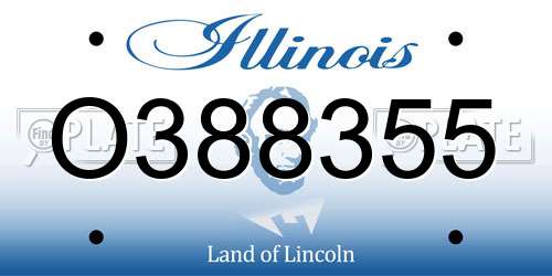 O388355 Illinois License Plate