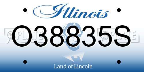 O38835S Illinois License Plate
