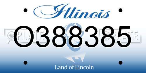 O388385 Illinois License Plate