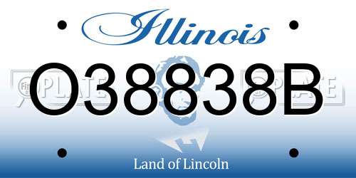 O38838B Illinois License Plate