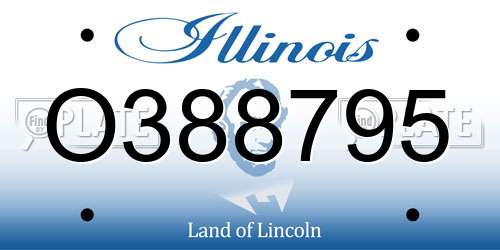 O388795 Illinois License Plate