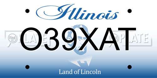 O39XAT Illinois License Plate