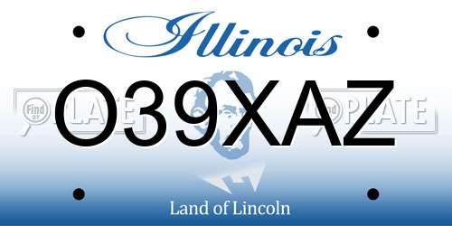 O39XAZ Illinois License Plate