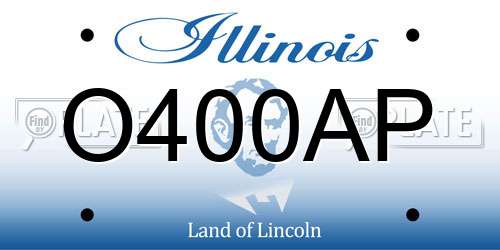 O400AP Illinois License Plate