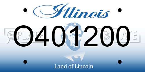 O401200 Illinois License Plate