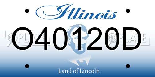 O40120D Illinois License Plate