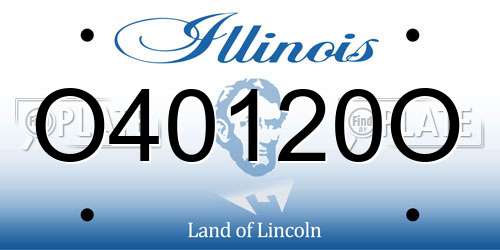 O40120O Illinois License Plate