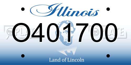 O401700 Illinois License Plate