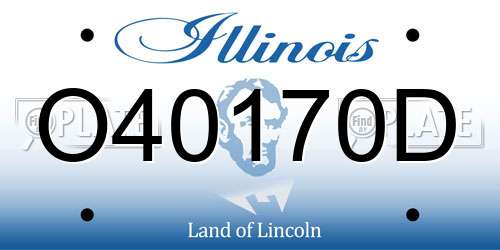 O40170D Illinois License Plate