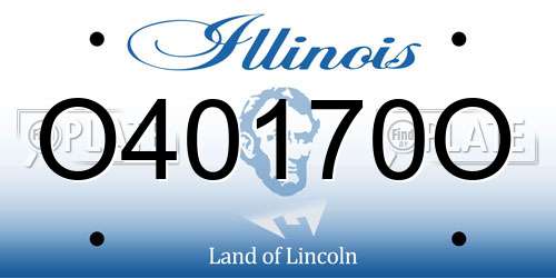 O40170O Illinois License Plate