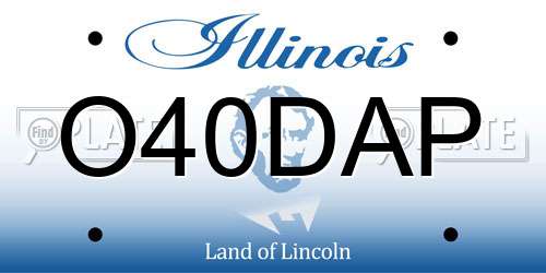 O40DAP Illinois License Plate