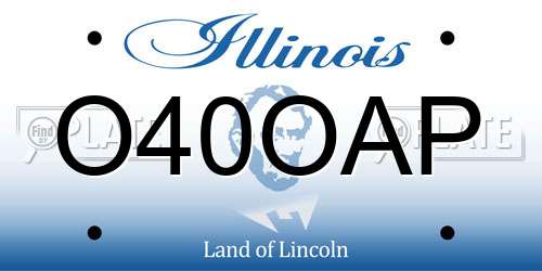 O40OAP Illinois License Plate
