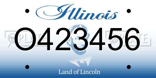 O423456 Illinois License Plate