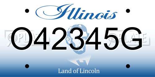 O42345G Illinois License Plate