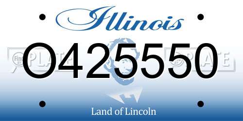 O425550 Illinois License Plate