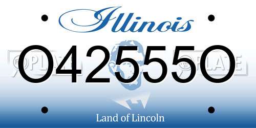 O42555O Illinois License Plate