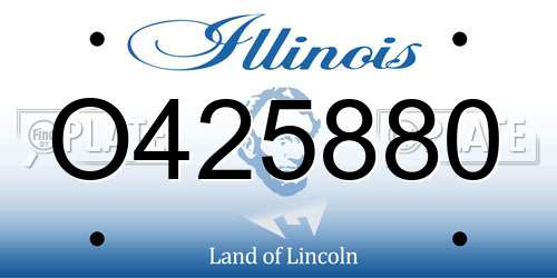 O425880 Illinois License Plate