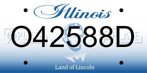 O42588D Illinois License Plate