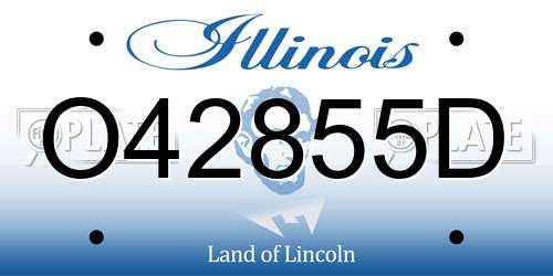 O42855D Illinois License Plate
