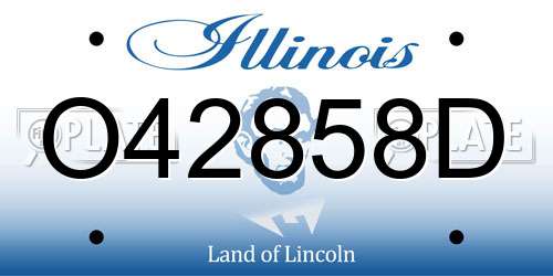 O42858D Illinois License Plate