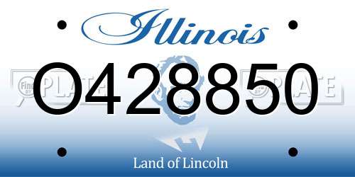 O428850 Illinois License Plate