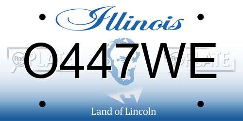 O447WE Illinois License Plate