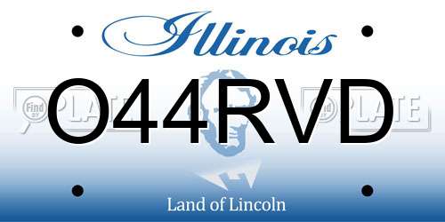 O44RVD Illinois License Plate