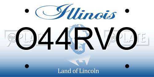 O44RVO Illinois License Plate