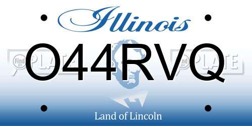O44RVQ Illinois License Plate