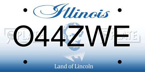 O44ZWE Illinois License Plate