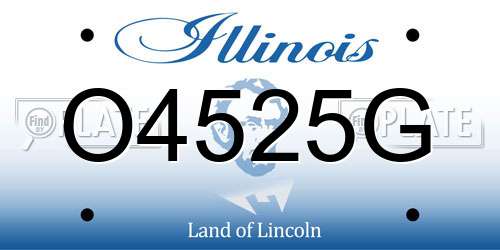 O4525G Illinois License Plate