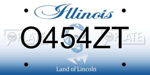 O454ZT Illinois License Plate