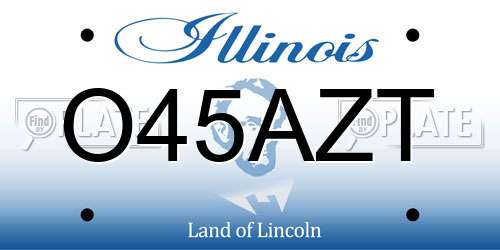 O45AZT Illinois License Plate