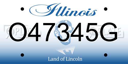 O47345G Illinois License Plate