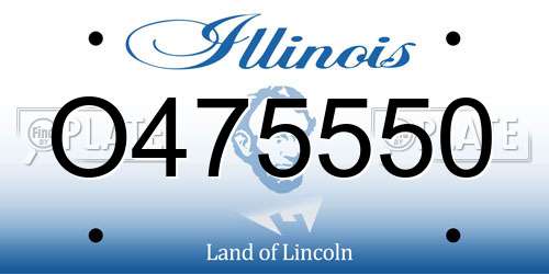 O475550 Illinois License Plate