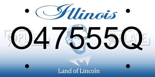 O47555Q Illinois License Plate