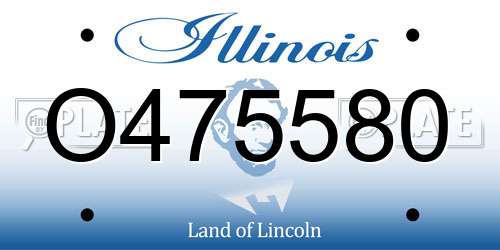 O475580 Illinois License Plate