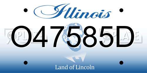 O47585D Illinois License Plate