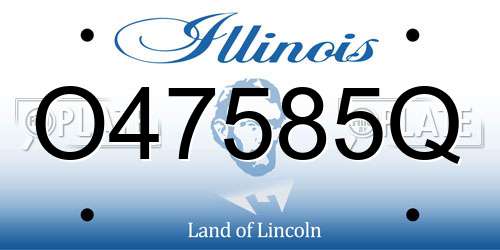 O47585Q Illinois License Plate