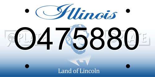 O475880 Illinois License Plate